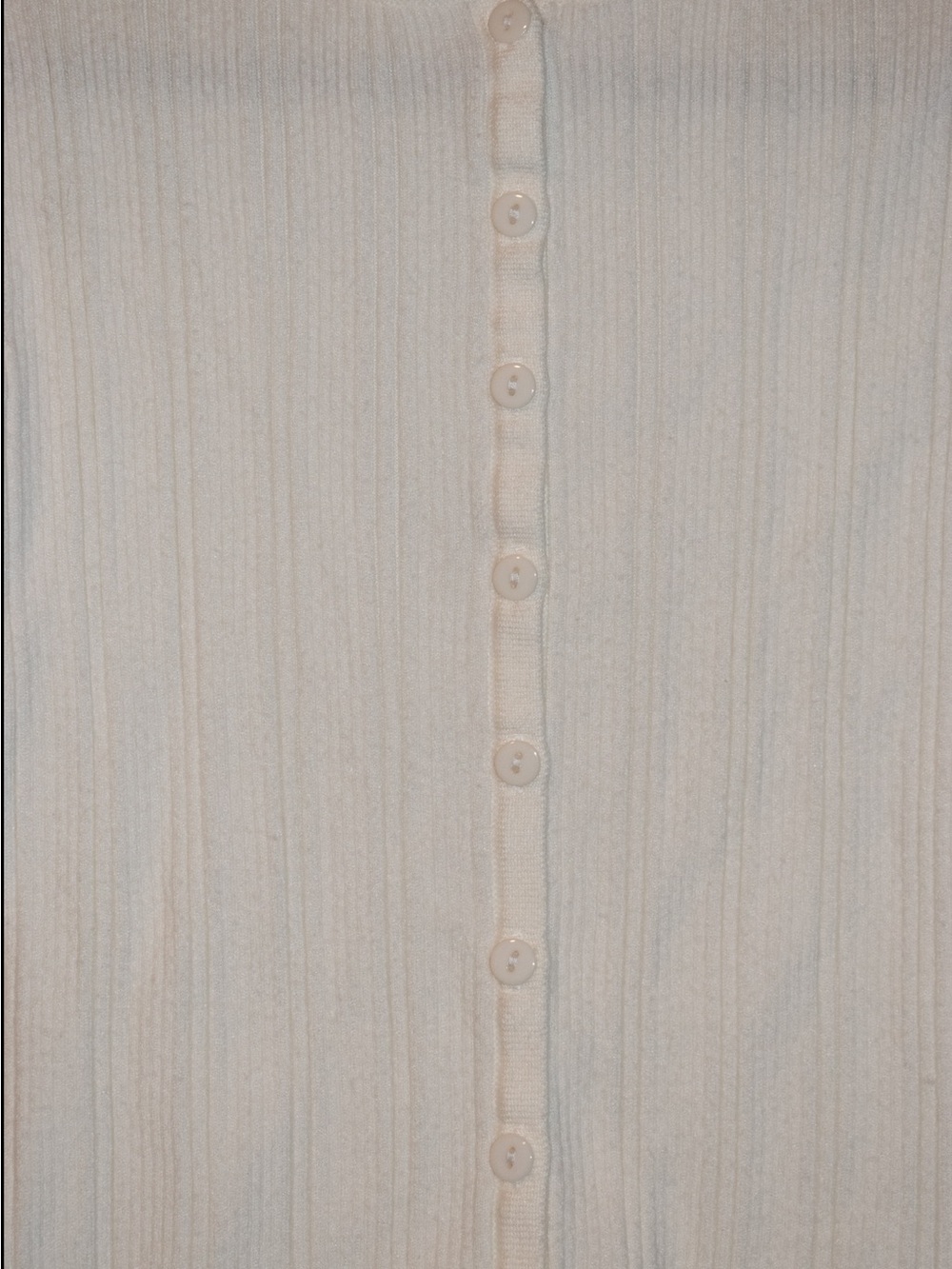 Cream Ribbed Button-Front Tank Top - Picture 2 of 4
